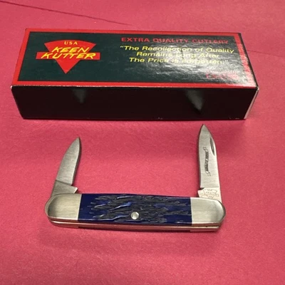 Navaja de bolsillo vintage Keen Kutter 92 2 hojas azul Foto 1 de 4