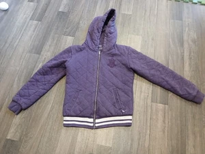 Nike Womens Purple Quilted Top Athletic Coat Sports Hoodie Full Zip - Picture 1 of 9