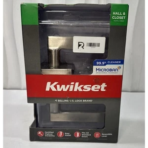 Kwikset Halifax Square Hall/Closet Door lever Satin Nickel 97200-854 - Picture 1 of 6