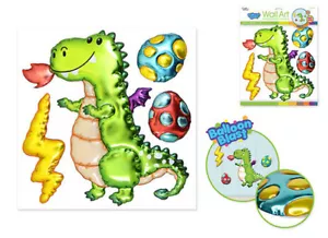 Ballon Explosionen DRACHE mit Feuer Ei Wandsticker 4 große 3D Pop-Up Aufkleber Mittelalter - Bild 1 von 1