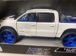MOTOR MAX 19 RAM 1500 CREW CAB REBEL ALPINE WHITE/W UPGRADED BLUE RIMS /w SPAIR - Picture 1 of 14