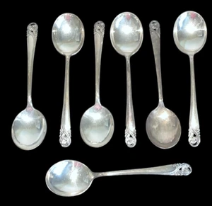 7 Sterling Soup Spoon 278 g 6.5 Inch Flatware Spring Glory International Silver - Picture 1 of 8