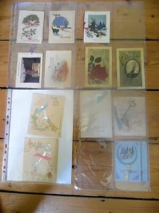 By Gone Age Very Old Birthday Cards and Old postcards in Plastic Protection x20 - Picture 1 of 4