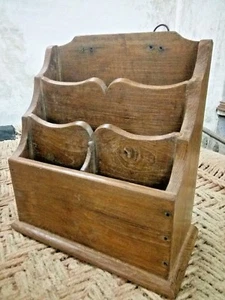 Old Vintage Unique Small Teak Wood Collectable Latter Box / Stand - Picture 1 of 8