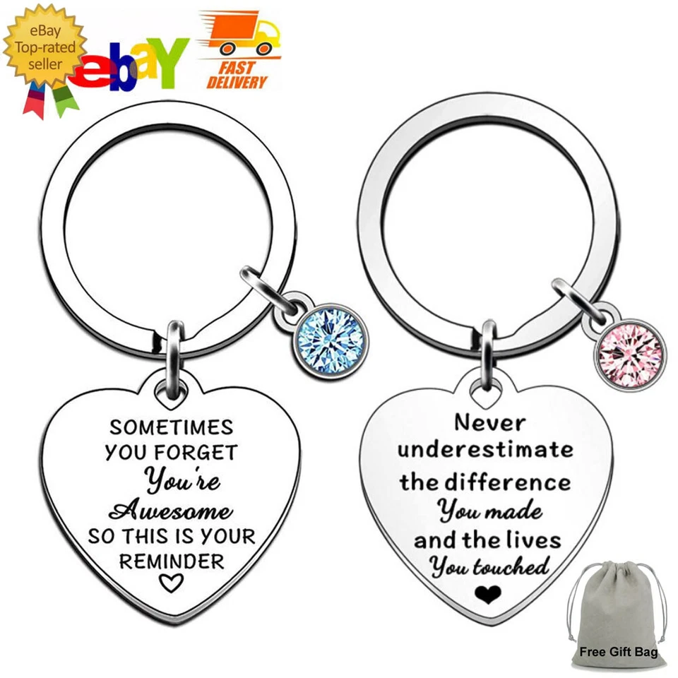 Thank You Keyring For Friends Colleague Teacher Inspirational Keychain Gifts New