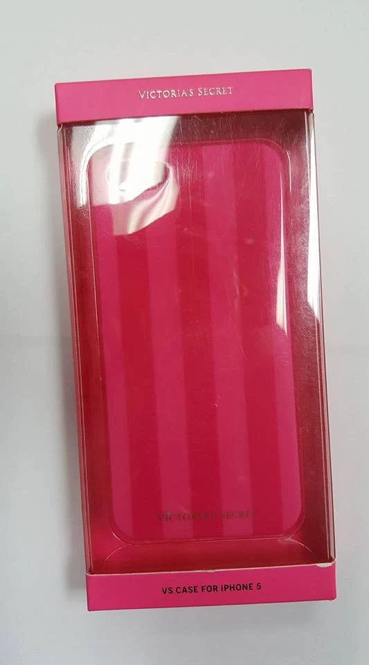 Victoria's Secret Hot Pink Stripes IPhone 5 Flexible Hard Case Cover NEW - Image 1 of 4