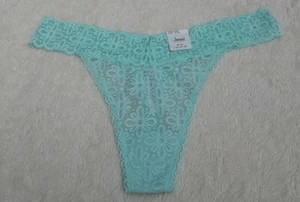 NWT Jenni Womens Lace Thong Underwear Panty One Size Plus, Fits 1X 2X 3X Green - Picture 1 of 7