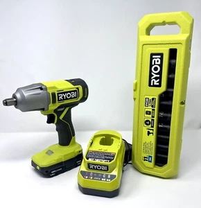 Kit de llaves de impacto Ryobi 18V 1/2” PCL265 + batería y cargador + enchufes profundos MM NUEVO - Imagen 1 de 20