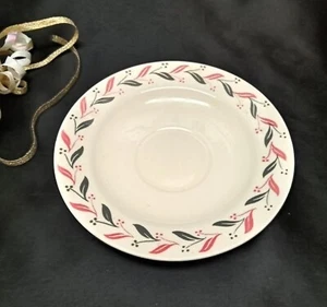2456 Antike Homer Laughlin Rosa N Grau Blatt Design Keramik Untertasse - Bild 1 von 2
