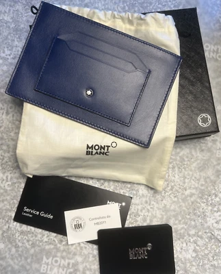 Precio de venta sugerido por el fabricante $340 - Montblanc 129910 Meisterstück 6cc cartera azul Foto 1 de 4