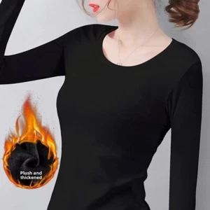 Caroline Morgan Long Sleeve Top Scoop Neck T-Shirts Basic Tee Tops Plain Colour - Picture 1 of 8