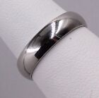 ATASAY 14K WHITE GOLD 4.9MM COMFORT FIT WEDDING BAND RING SIZE 7.25