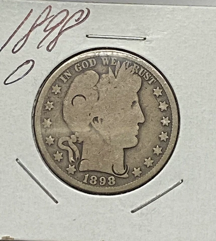 1898-O Barber Half Dollar - G Details Counter stamped Original Look Tough Date! Cover