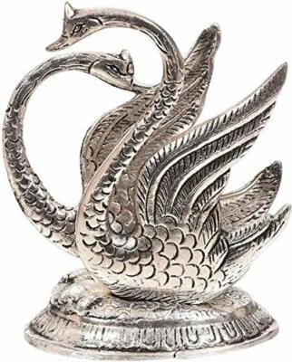 Oxidado Metal Plateado Decorativo Plata Swan Pato Forma Papel de Seda Soporte - Imagen 1 de 4