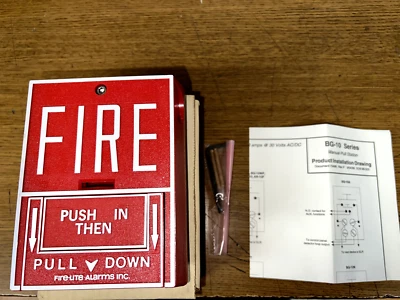 NOS FIRE-LITE ALARMS BG-10 MANUAL PULL STATION