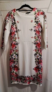 Flowery Spring, Summer Size Medium Floral White Dress Wedding, Christening  - Picture 1 of 18