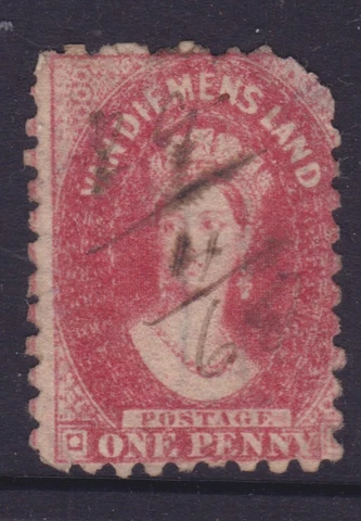 TASMANIA  1864-68 1d Red QV CHALON WMK "1" USED SG 80 (NG30) Cover