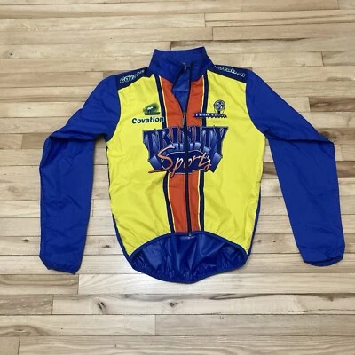 Chaqueta de Ciclismo Louis Garneau Azul Amarillo Trinity Sports Covation Mediana Foto 1 de 4