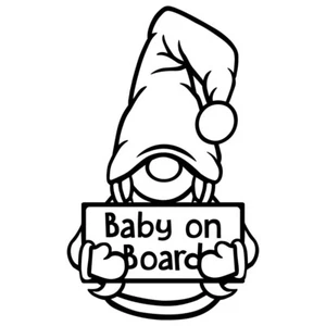 6.5" BABY ON BOARD GONK v2 Vinyl Decal Sticker Car Window Gnome Girl - Picture 1 of 31