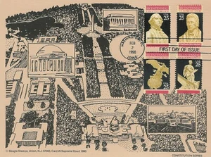 Bicentennial US Government 4 Stamp Set 'Constitution Series' Card#6 Supreme Ct. - Picture 1 of 1