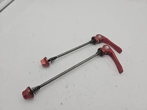 red titanium Control tech qr skewers 77.3 grams made in USA 100 135 Vintage MTB - Picture 1 of 15