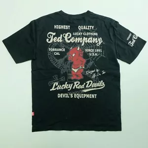 JAPANESE VINTAGE TED COMPANY TEDMAN LUCKY RED DEVIL SNAKE SPIDER WEB PRINT BLACK - Picture 1 of 7