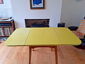 Vintage Guildform, drop leaf, yellow formica table