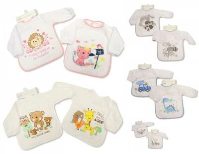 SHELDON Große Baby Lätzchen m. Ärmeln (ca. 35*28cm) Ärmellätzchen PEVA Rückseit