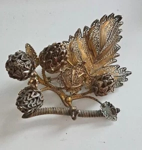 NACHLASS Antik Vintage Nouveau Sterlingsilber filigran RIESIGE Brosche Pin 35,73 g - Bild 1 von 7