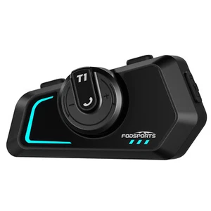 T1 Motorcycle Intercom Bluetooth Helmet Headset 2-way 1km Communication +Sticker - Bild 1 von 16