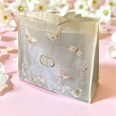 Copiado - Bolso de Mano Grande Christian Dior Belleza Mariposa Libélula VIP GWP Malla Foto 1 de 4
