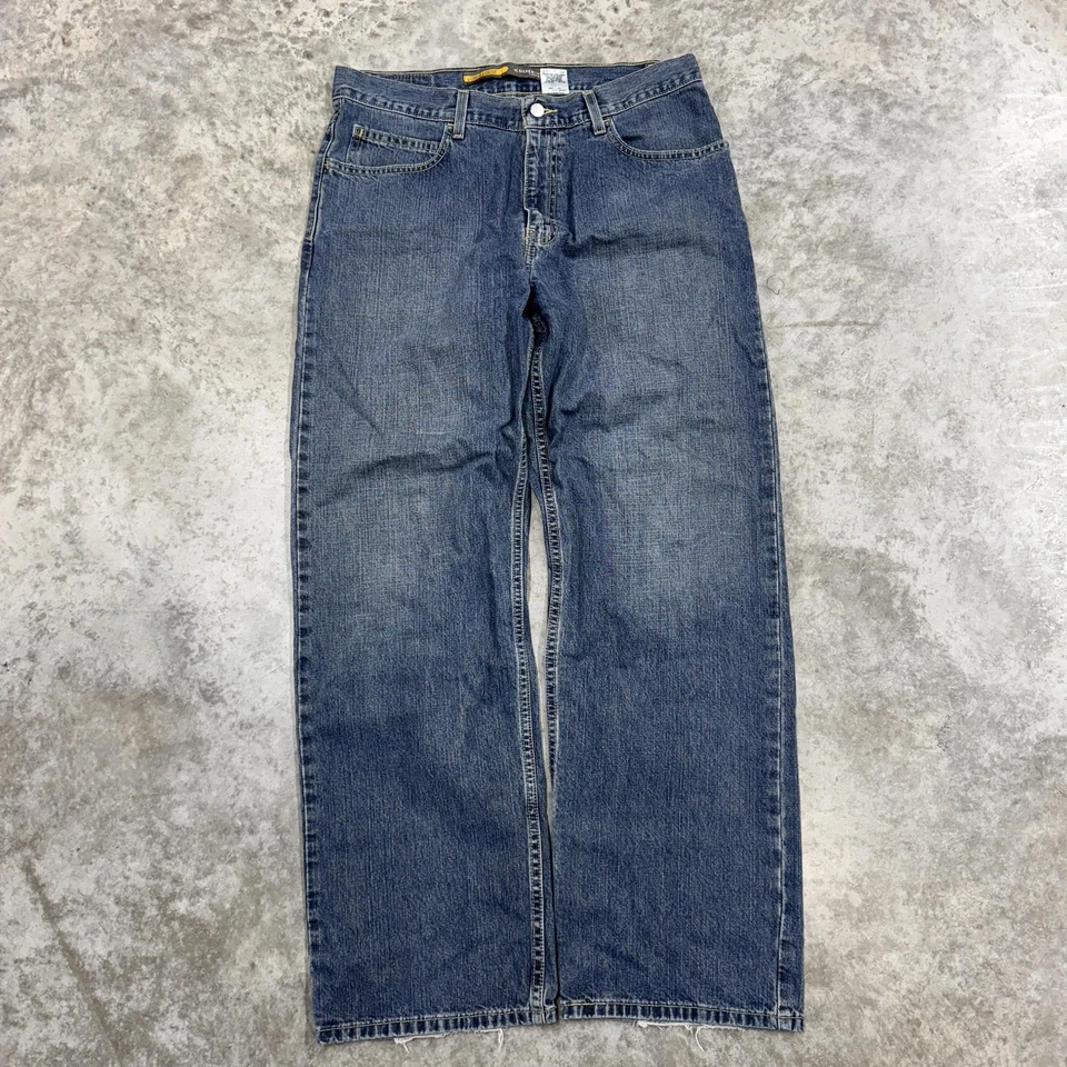 Pantalones de mezclilla sueltos bajos Levis SilverTab para hombre 33x32 azul holgados relajados tiro bajo Foto 1 de 4
