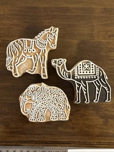 Set of 3 Shapes various Design Printing Block Wooden Stamp New WBS 45 - Picture 1 of 5