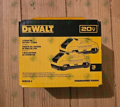 Batería de iones de litio DeWalt DCB230-2 20V MAX 3 Ah ~Paquete de 2~ **NUEVA y SELLADA** Foto 1 de 3