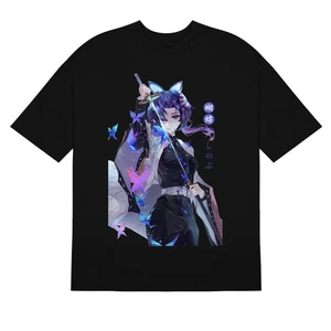 Camiseta Negra Anime Demon Slayer Kimetsu No Yaiba Kocho Butterfly Dance - Imagen 1 de 4