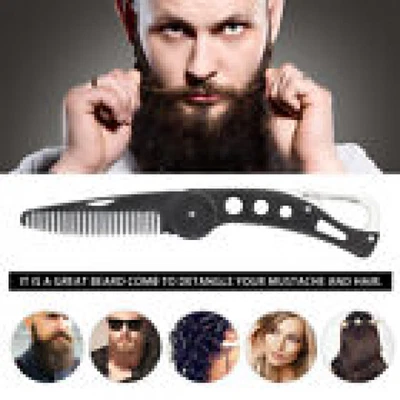 Beard Comb Pocket Combs Moustache Styling Foldable Brush Men's Hair Brush 6'' - Image 1 of 3