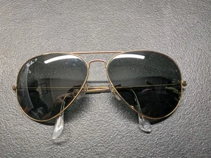 Ray Ban 62014 Aviator Gold Metal Frame Sunglasses Right Lens Cracked - Picture 1 of 8