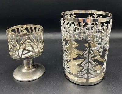 Bath & Body Works Mini 1.3 oz Pedestal Candle & 6 oz Holder Set Assorted Snow - Image 1 of 4