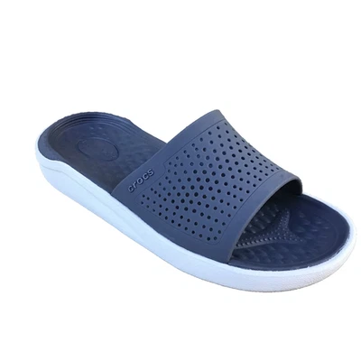 Sandalias Crocs LiteRide Comfort Slide Gris Humo Blanco Sin Cordones Talla w7 m5 nuevas con etiquetas Foto 1 de 4