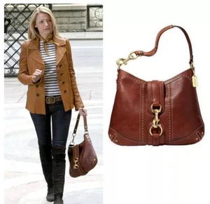 Coach Womens Brown Hamptons Large Leather Hobo Shoulder Bag Gossip Girl 10554 - Picture 1 of 21