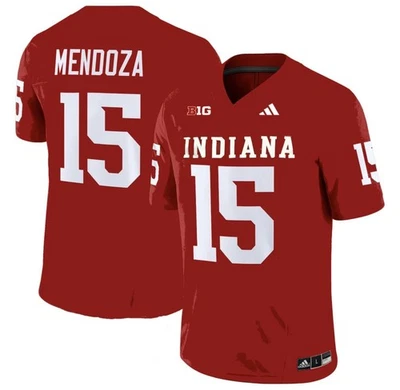 Camiseta Fernando Mendoza Indiana Hoosiers 2025 Carmesí + Blanca Nueva Todas COSIDAS Foto 1 de 2