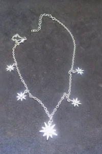 Silberfarben Stern Charm Halsband Halskette 14" bis 16" (524) - Bild 1 von 3