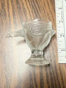 Glass Goose Bird Egg Cup Old Vintage Easter Tooth Pick Holder Candy Container - Picture 1 of 13
