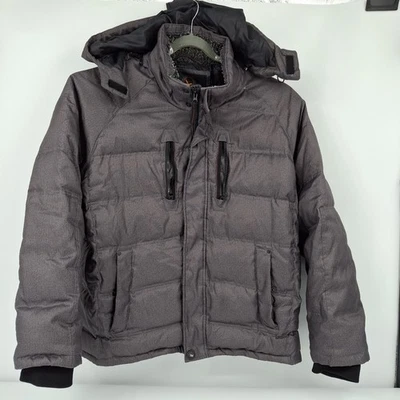 Hawke & Co Mens XXL Puffer Jacket Coat Charcoal Full Zip Down Fill Hooded - Image 1 of 4