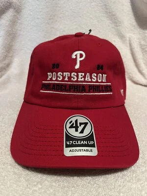 ‘47 Brand MLB Philadelphia Phillies 2024 Postseason Clean Up Adjustable Hat OSFM - Image 1 of 4
