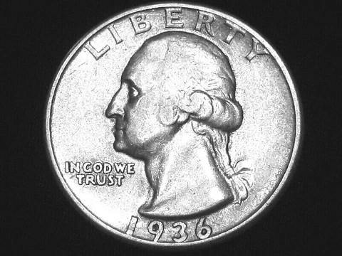 1936 Washington Quarter --- Almost Uncirculated Cover