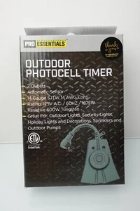 Pro Essentials Timer Fotocellula Esterno 2 Prese Sensore Automatico Calibro 14 - Nuovo - Foto 1 di 2