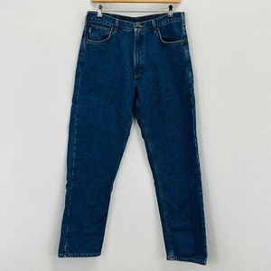 Mens Carhartt 36x34 Flannel Lined Jeans Straight Leg Relaxed Fit Medium B172 - Picture 1 of 7