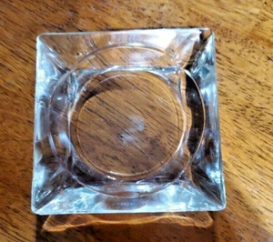 Vintage Federal clear glass ashtray 4 Slots 3 1/2” Square Tobacco - Picture 1 of 5