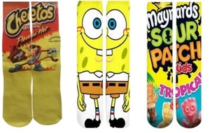 NWT Kids Mid Crew Funny Socks 3-Pack Fits Ages 3-9 Front/Back Design $30 BDL02 - Picture 1 of 1